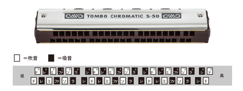 教育用クロマチック・ハーモニカS-50